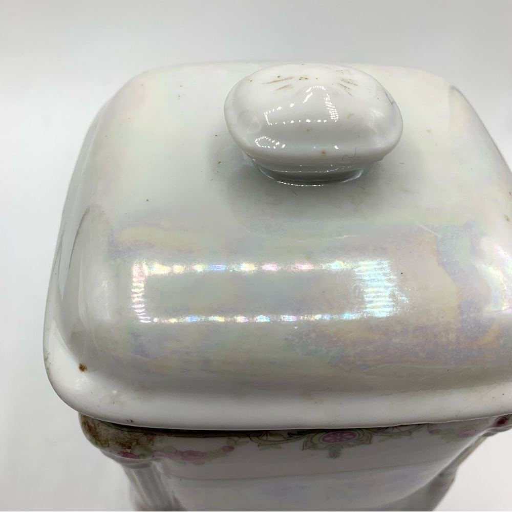 Vintage Hand Painted Japan Lusterware Barley Ceramic Canister - Picture 12 of 15